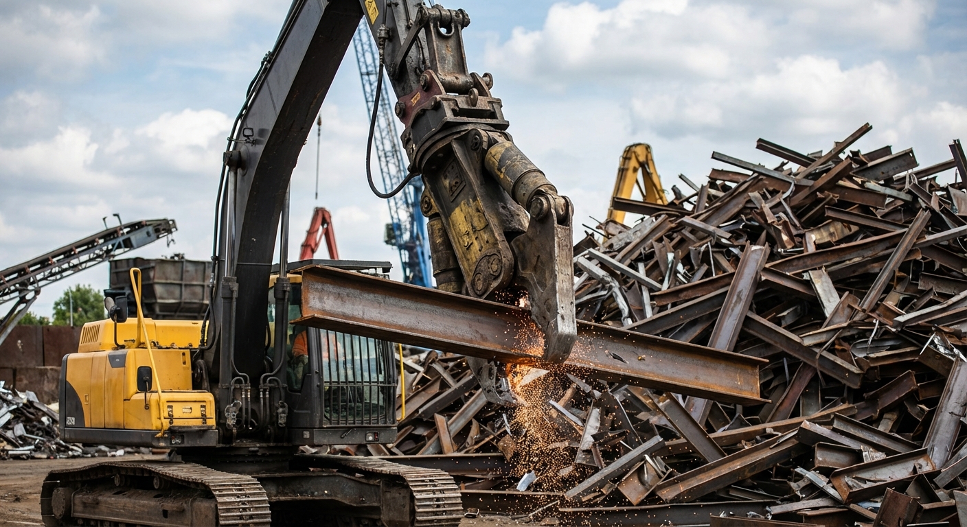 Excavator equipment at Bob's Metals